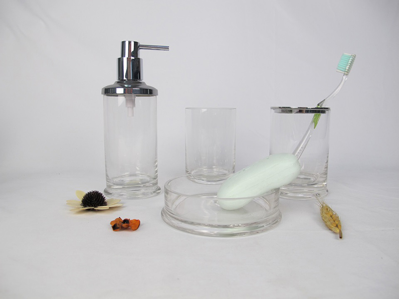 GL-BT-190007 Clear Glass Bathroom Set