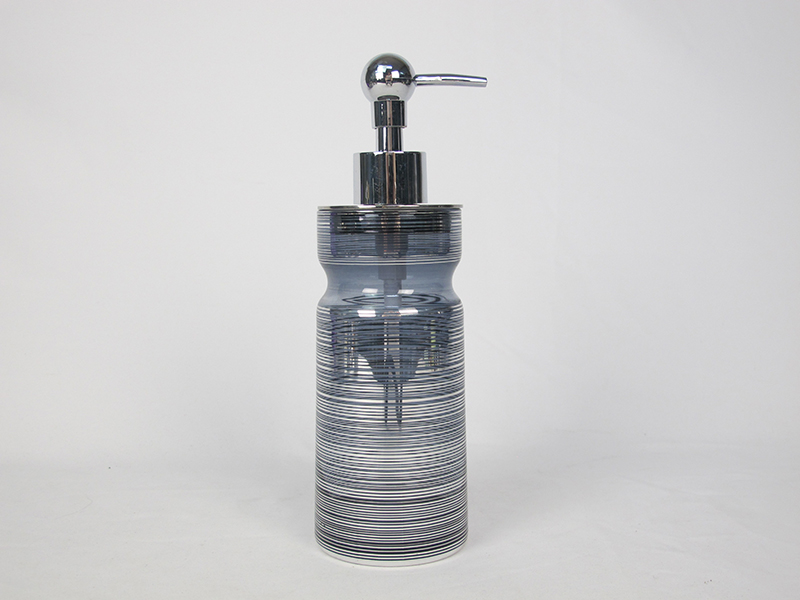 GL-BT-190023  Laser-cut stripes Glass Bathroom Set