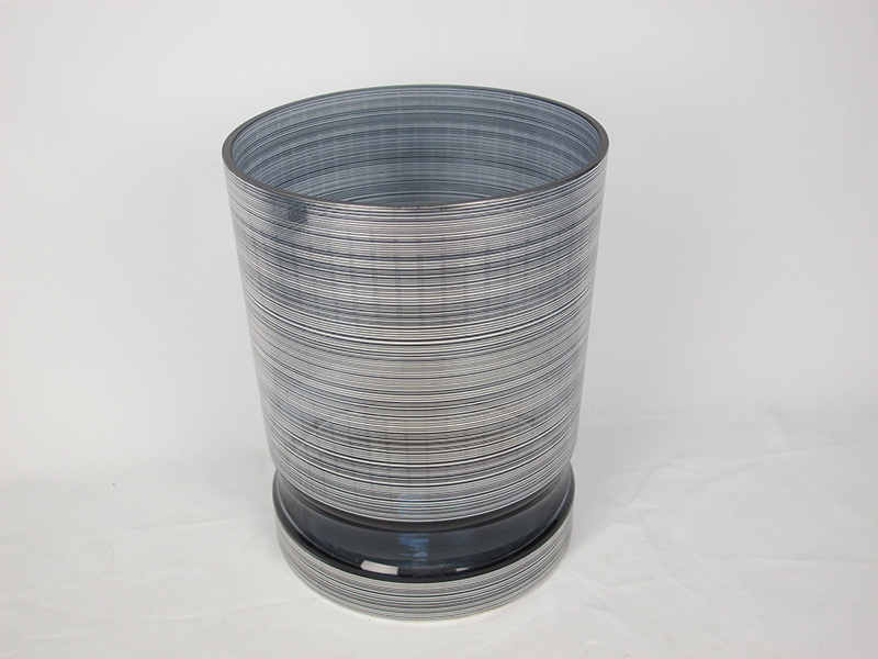 GL-BT-190023  Laser-cut stripes Glass Bathroom Set