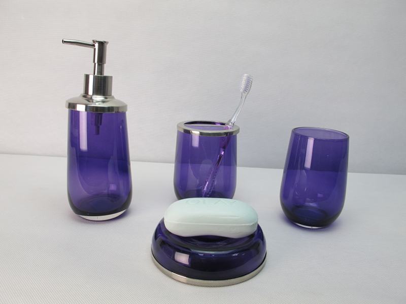 GL-BT-190027    Tinted Solid Color Glass Bathroom Set
