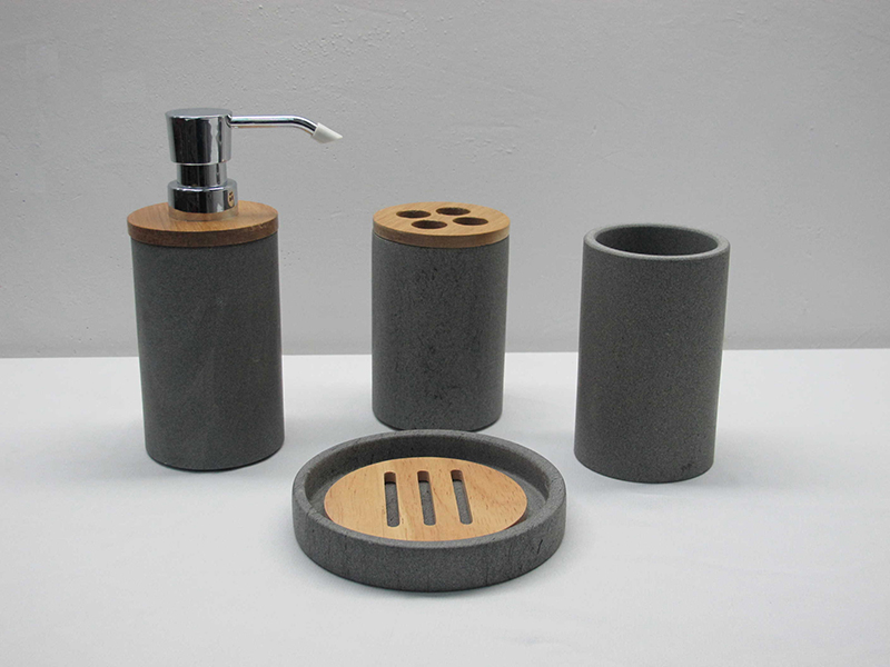MABR-170011 Black Sand Stone Bathroom Set